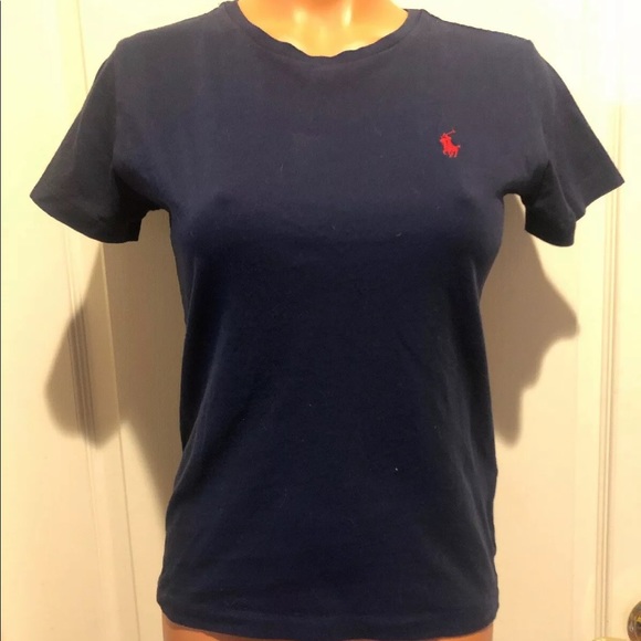 RALPH LAUREN SPORT Navy Blue Crew Neck Short Sleeve Tee T-Shirt S Small EUC $40 - Picture 4 of 11